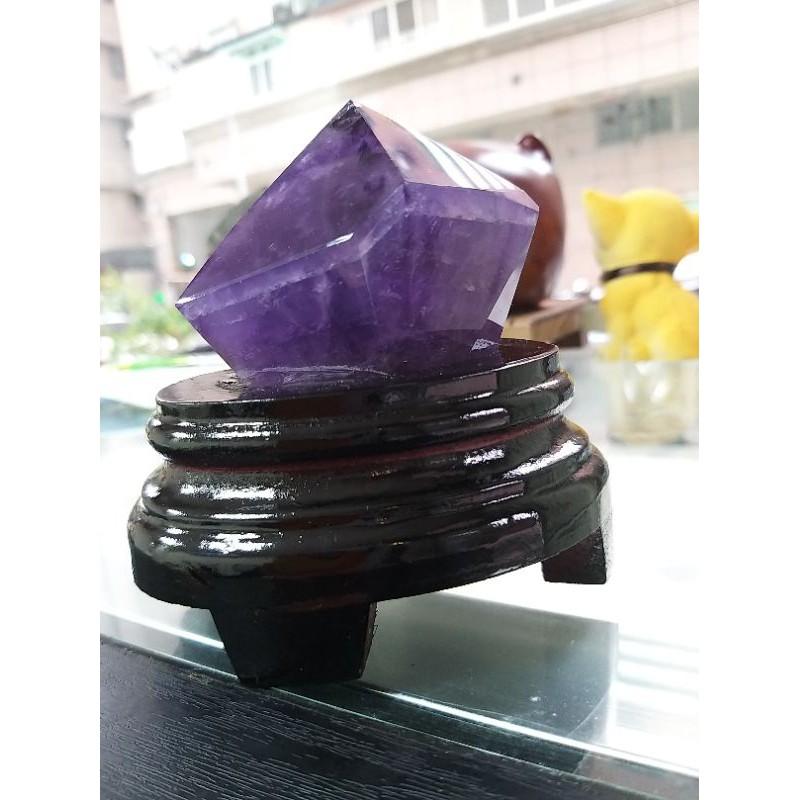 紫骨幹水晶-O0019-寬:7.4公分高:7公分厚:4.8公分(尺寸不含座) 含座重量399克 特價:1300元-細節圖5