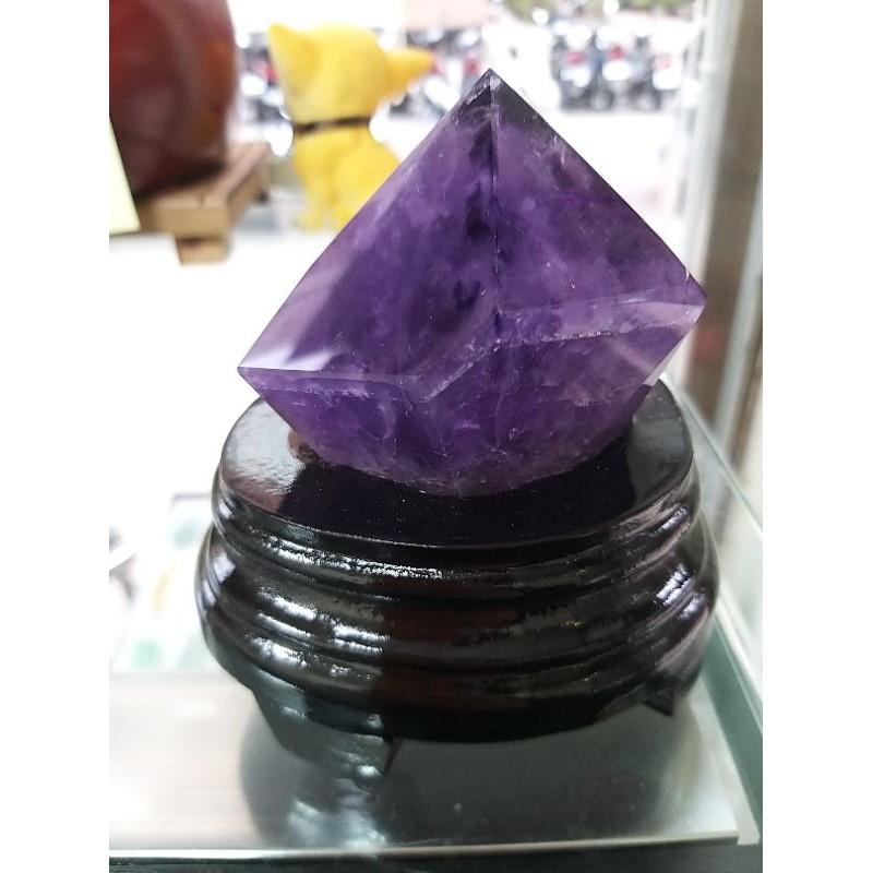 紫骨幹水晶-O0019-寬:7.4公分高:7公分厚:4.8公分(尺寸不含座) 含座重量399克 特價:1300元-細節圖6