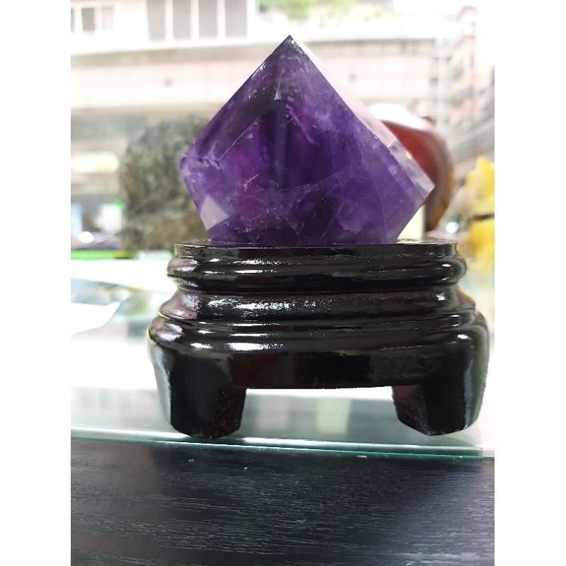 紫骨幹水晶-O0019-寬:7.4公分高:7公分厚:4.8公分(尺寸不含座) 含座重量399克 特價:1300元-細節圖7