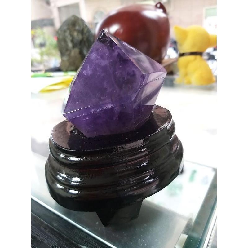 紫骨幹水晶-O0019-寬:7.4公分高:7公分厚:4.8公分(尺寸不含座) 含座重量399克 特價:1300元-細節圖8
