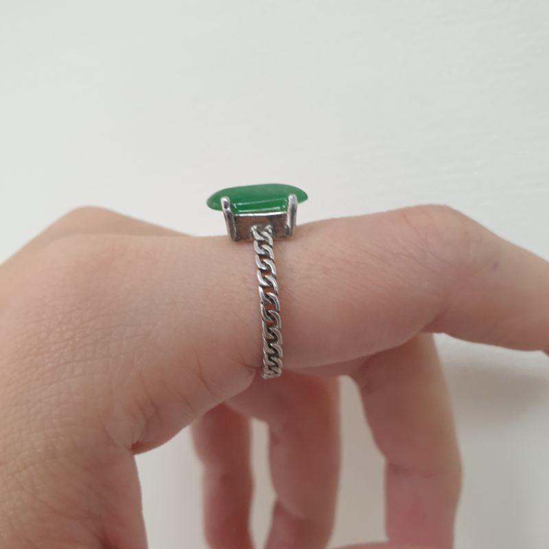 天然緬甸玉A貨-J0132-925銀台翡翠戒指主石:長12.4mm寬5.8mm厚5.8mm💰特價2500元▪️活動戒圍-細節圖2