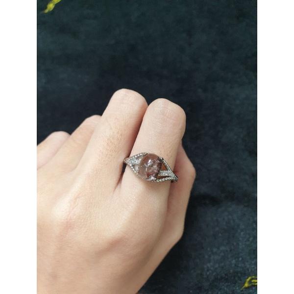 清料異象水晶戒指-J0055-珠寬9.4mm
💰特價499元
🌟925銀戒，活動戒圍。-細節圖3