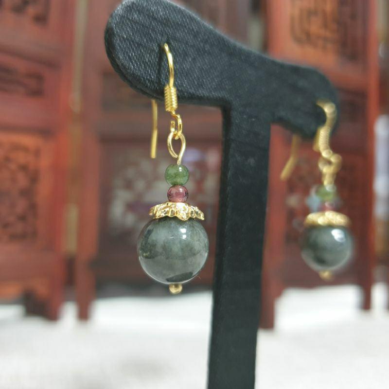 天然緬甸A玉-E0050-925銀烏雞耳飾珠寬9.7mm💰特價500元-細節圖4