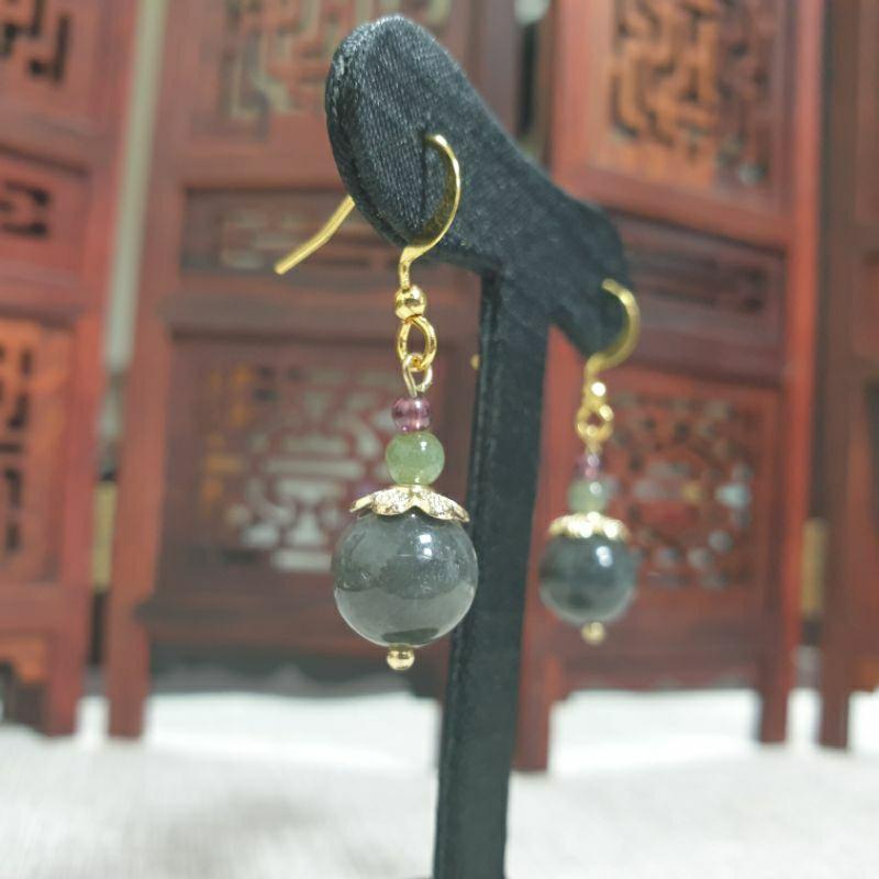 天然緬甸A玉-E0046-925銀烏雞耳飾珠寬9.6mm💰特價500元-細節圖4