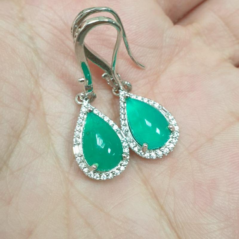 逸品軒～E0057-台灣藍寶水滴耳飾(藍玉髓)長11.6mm寬6.9mm💰特價1380元
• 一般金屬銀台925銀勾-細節圖2