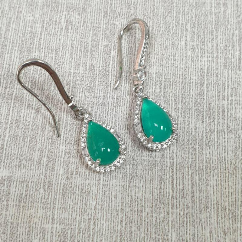 逸品軒～E0057-台灣藍寶水滴耳飾(藍玉髓)長11.6mm寬6.9mm💰特價1380元
• 一般金屬銀台925銀勾-細節圖3