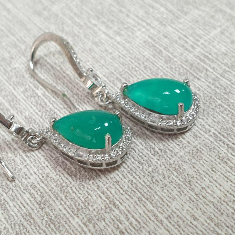 逸品軒～E0057-台灣藍寶水滴耳飾(藍玉髓)長11.6mm寬6.9mm💰特價1380元
• 一般金屬銀台925銀勾-細節圖4