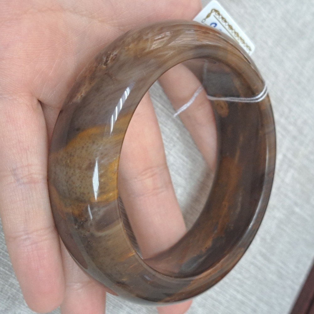 逸品軒~寬版樹化玉鐲-B1109-  寬20.3mm厚10.4mm內徑57.2mm約18圍  💰特價2000元   ⚠-細節圖5