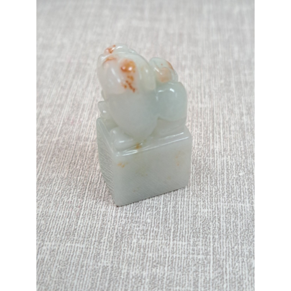 逸品軒～天然緬甸玉A貨-O0388-灑金貔貅小擺件/印章  高33.6mm寬17.9mm厚13.2mm  💰特價200-細節圖4