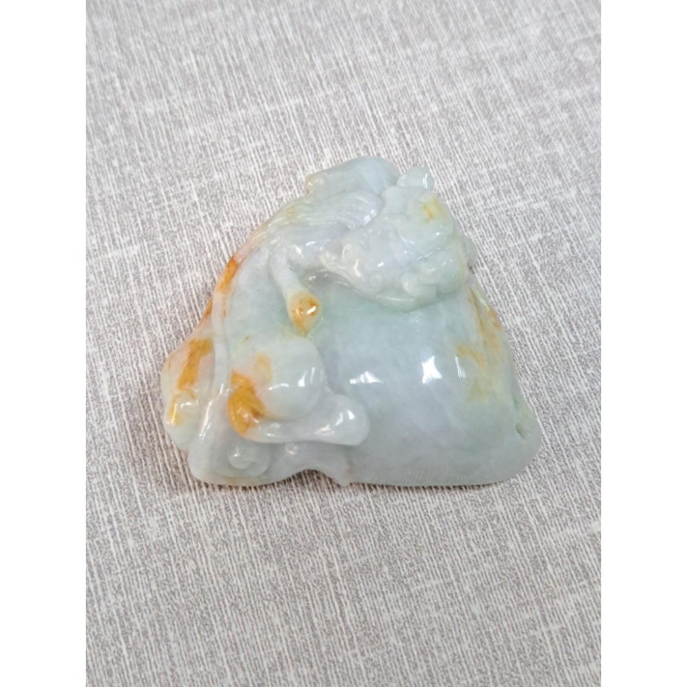 逸品軒～天然緬甸玉A貨-Z5925-螭龍福瓜墜子/擺件 長51.3mm寬54.1mm厚22.9mm 💰特價888元 •-細節圖5