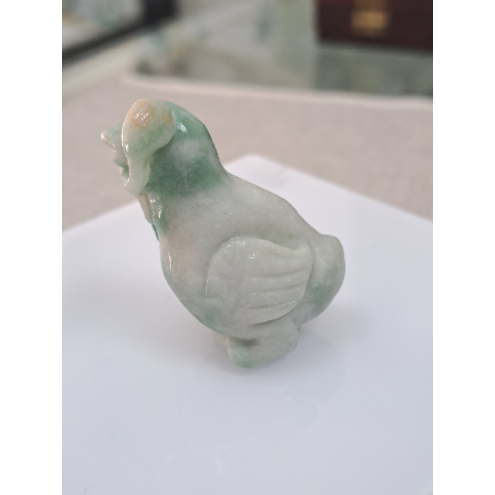 逸品軒~天然緬甸玉A貨-Z5929-飄花小鳥墜子/小擺件- 長約44.5mm 寬約24.2mm 厚約20.3mm ♥️特-細節圖2