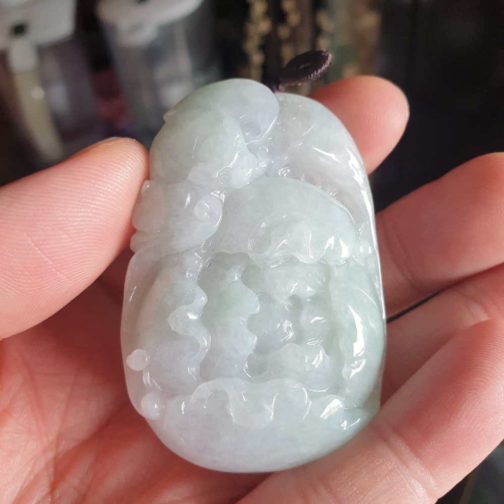 逸品軒~天然緬甸玉A貨-R1943-細糯招財墜子 長57.5mm寬40.5mm厚14.5mm 水頭好，玉質細膩。-細節圖6