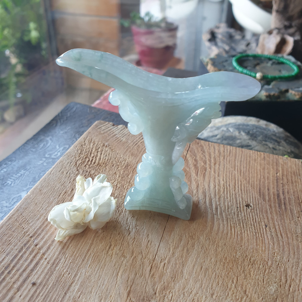 逸品軒~天然緬甸玉A貨-R1957-冰古代酒樽 長61.6mm寬67.8mm厚13.4mm 料子好，種水好。-細節圖6