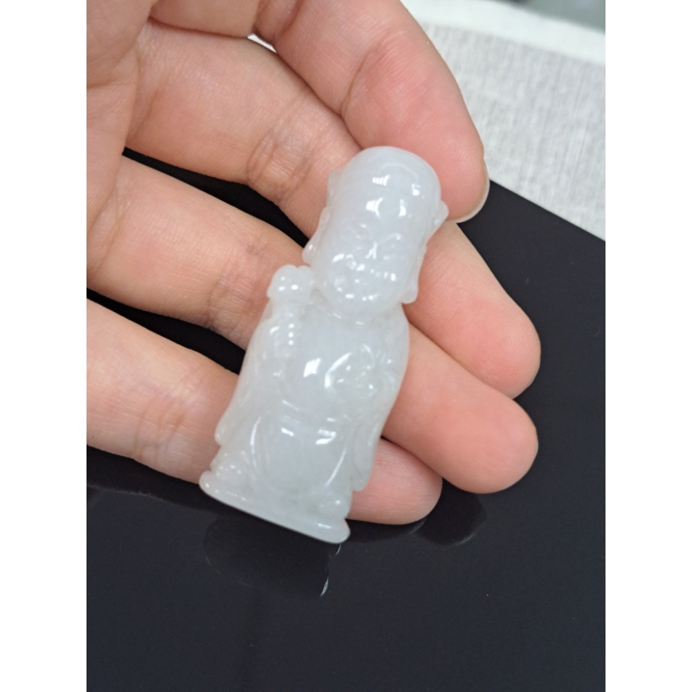 逸品軒~天然緬甸玉A貨-O0391-福星小擺件- 長44.8mm 寬18mm 厚11.7mm 💰特價800元  ♥️福-細節圖5