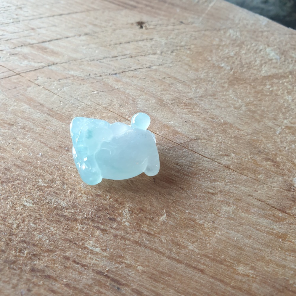 逸品軒~天然緬甸玉A貨-R1978-冰三腳蟾小擺件長20.2mm寬13.6m厚9.5mm 小精品、水頭好、質地細膩~~-細節圖5