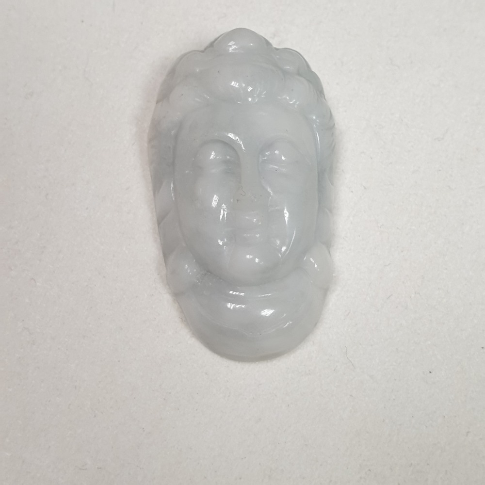 逸品軒～天然緬甸玉A貨-Z5954-佛首墜子 長43.6mm寬25mm厚13.6mm 💰特價299元 • 觀世音菩薩是-細節圖2