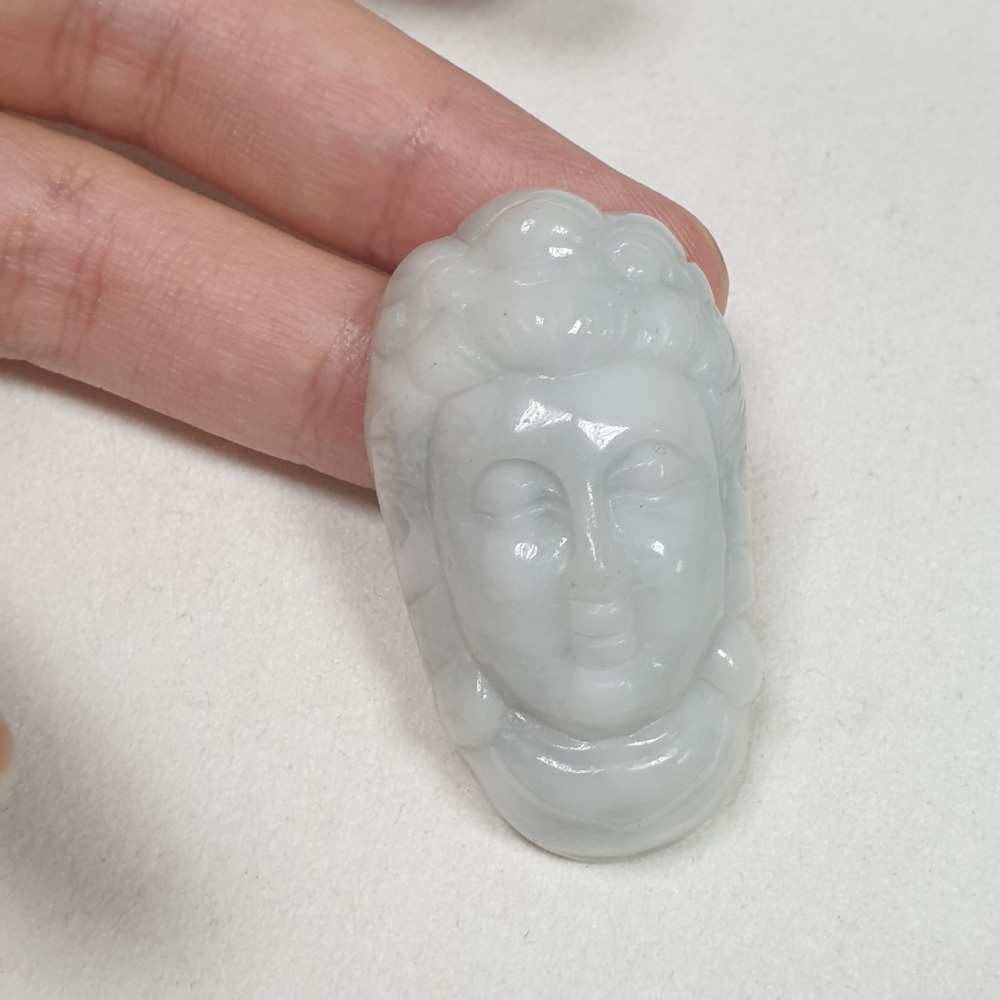 逸品軒～天然緬甸玉A貨-Z5954-佛首墜子 長43.6mm寬25mm厚13.6mm 💰特價299元 • 觀世音菩薩是-細節圖5