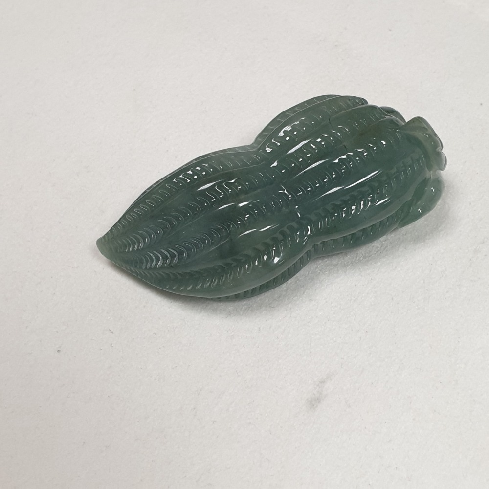 逸品軒~天然緬甸玉A貨-O0399-油青花生墜手把件 長73.7mm寬37.1mm厚23.2mm 💰特價1500元-細節圖2