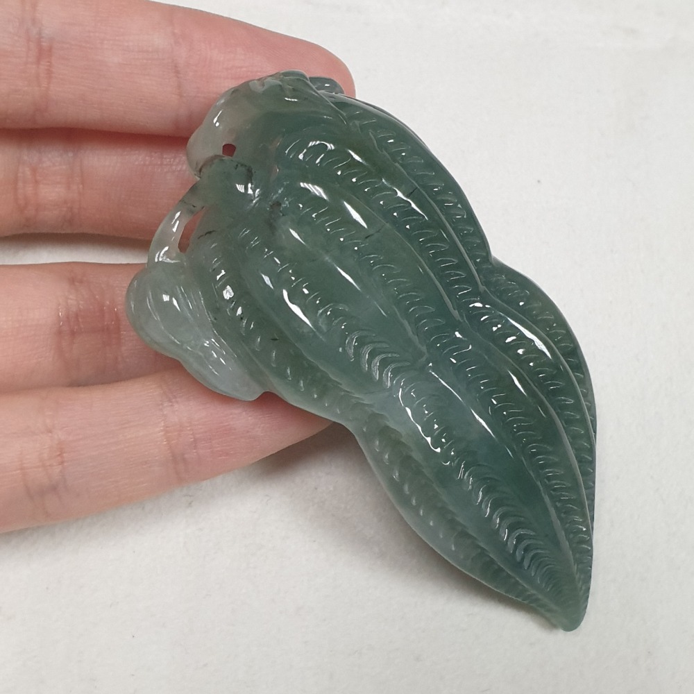 逸品軒~天然緬甸玉A貨-O0399-油青花生墜手把件 長73.7mm寬37.1mm厚23.2mm 💰特價1500元-細節圖3