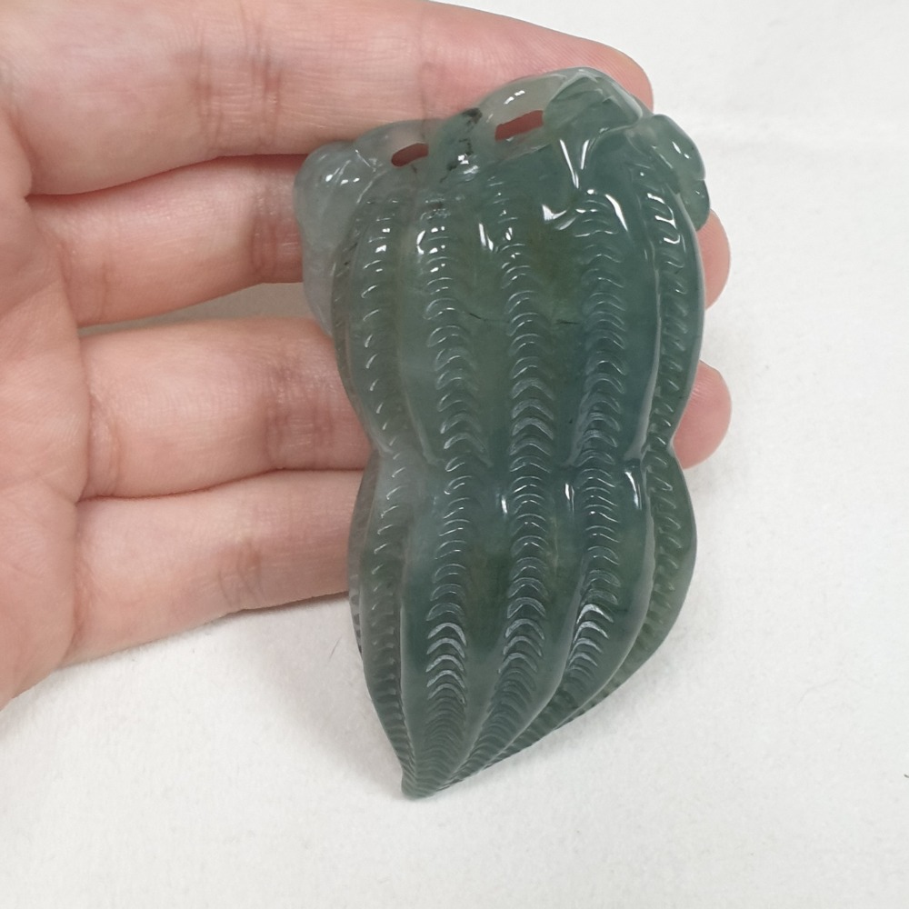 逸品軒~天然緬甸玉A貨-O0399-油青花生墜手把件 長73.7mm寬37.1mm厚23.2mm 💰特價1500元-細節圖4