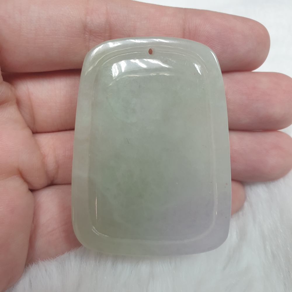 天然緬甸玉A貨-Z5979-冰細糯淡春彩鳥語花香墜子  長47.5mm寬34.6mm厚14.5mm 💰特價2500元-細節圖4