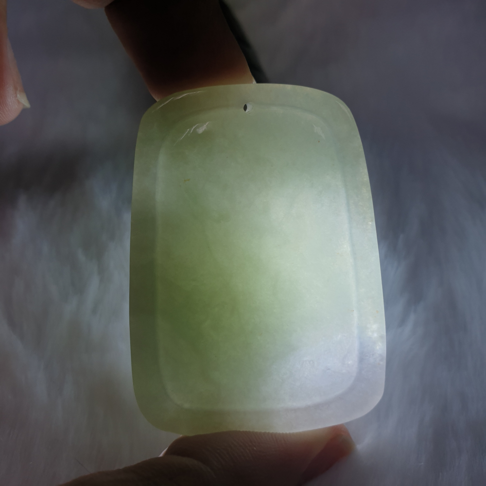 天然緬甸玉A貨-Z5979-冰細糯淡春彩鳥語花香墜子  長47.5mm寬34.6mm厚14.5mm 💰特價2500元-細節圖8