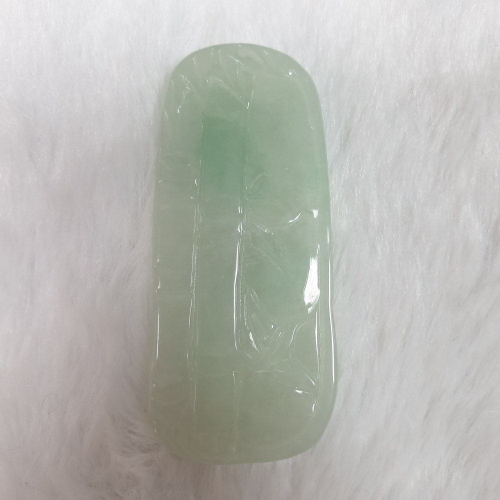 天然緬甸玉A貨-Z5987-冰糯帶綠仙鶴墜子  長62.8mm寬27.8mm厚6.2mm  💰特價2380元-細節圖2