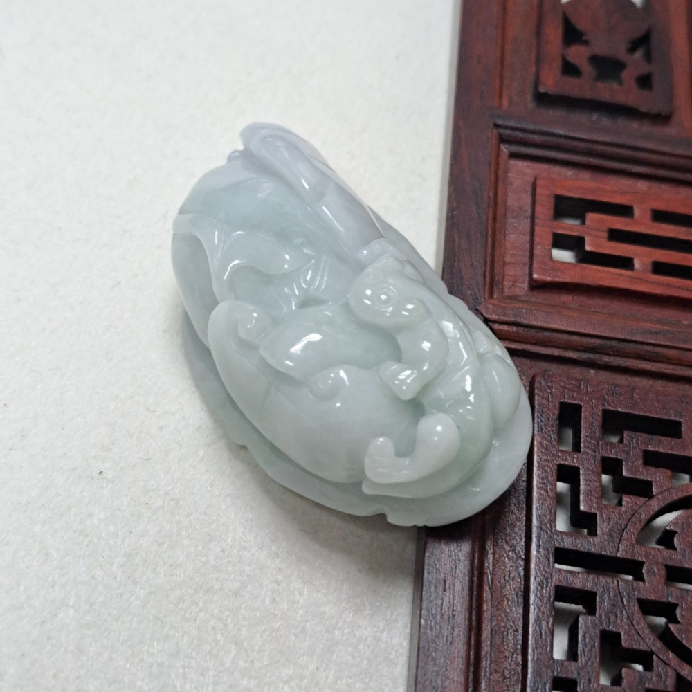 逸品軒～天然緬甸玉A貨-Z5991-細糯蠄龍墜子- 長49.2mm寬27.3mm厚14.8mm ♥️特價999元 🔸️-細節圖3