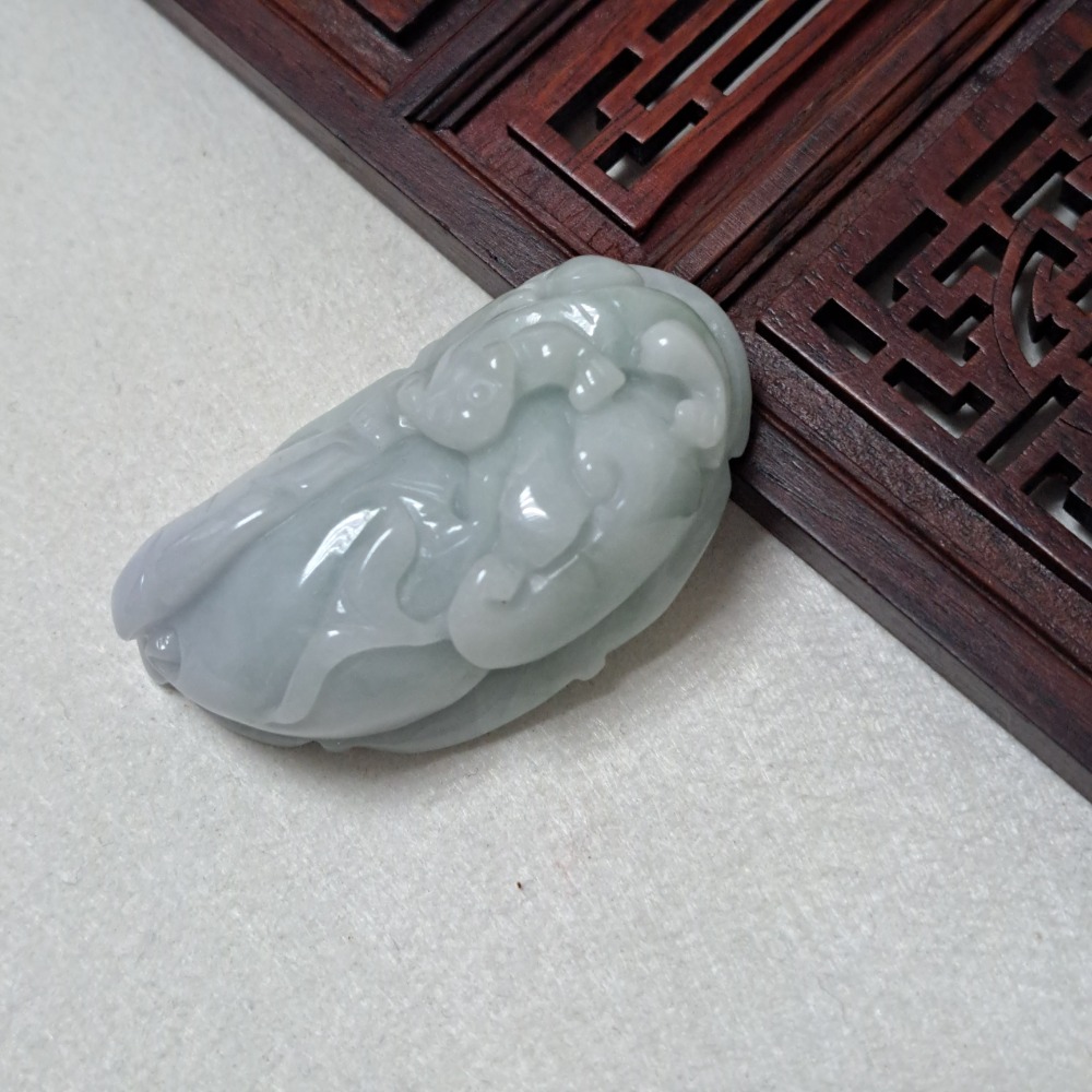 逸品軒～天然緬甸玉A貨-Z5991-細糯蠄龍墜子- 長49.2mm寬27.3mm厚14.8mm ♥️特價999元 🔸️-細節圖5