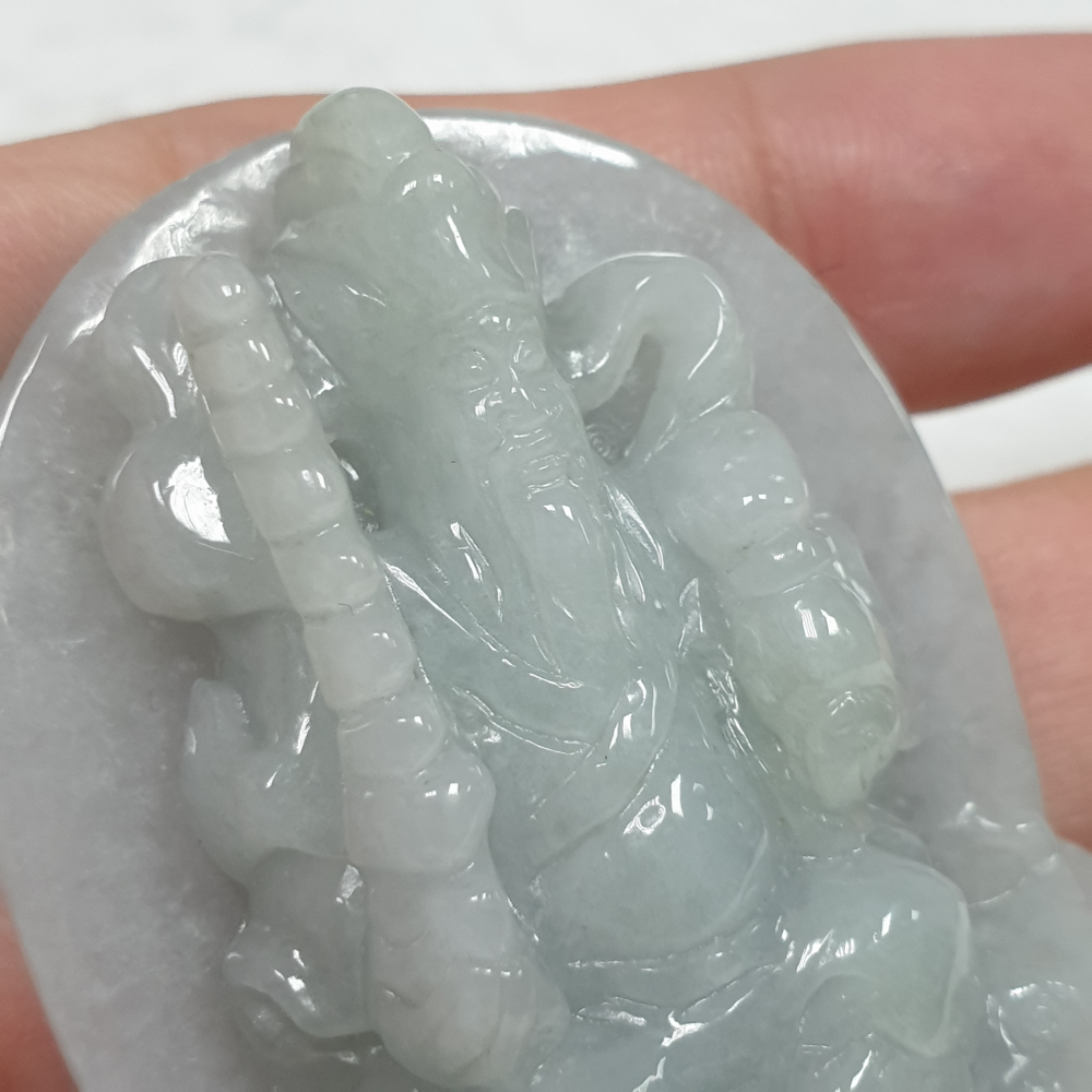 天然緬甸玉A貨-Z6002-細糯武財神墜子(趙公明)  長61.3mm寬43.8mm厚12.3mm 💰特價2200元-細節圖4