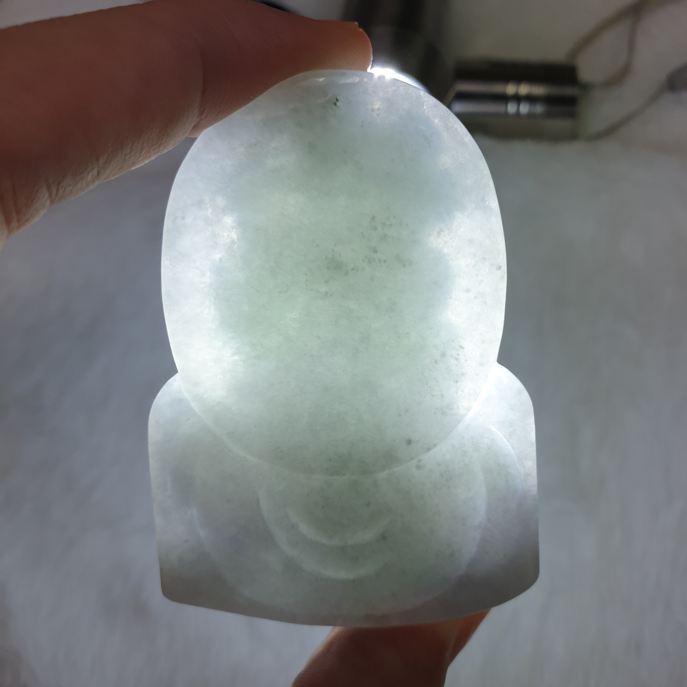 天然緬甸玉A貨-Z6002-細糯武財神墜子(趙公明)  長61.3mm寬43.8mm厚12.3mm 💰特價2200元-細節圖8