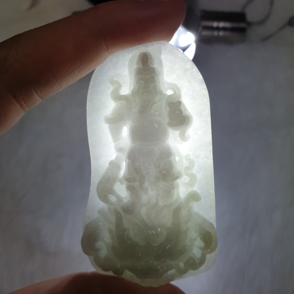 天然緬甸玉A貨-Z6004-細糯御龍關公墜子  長63mm寬35.1mm厚11.3mm  💰特價2280元-細節圖6