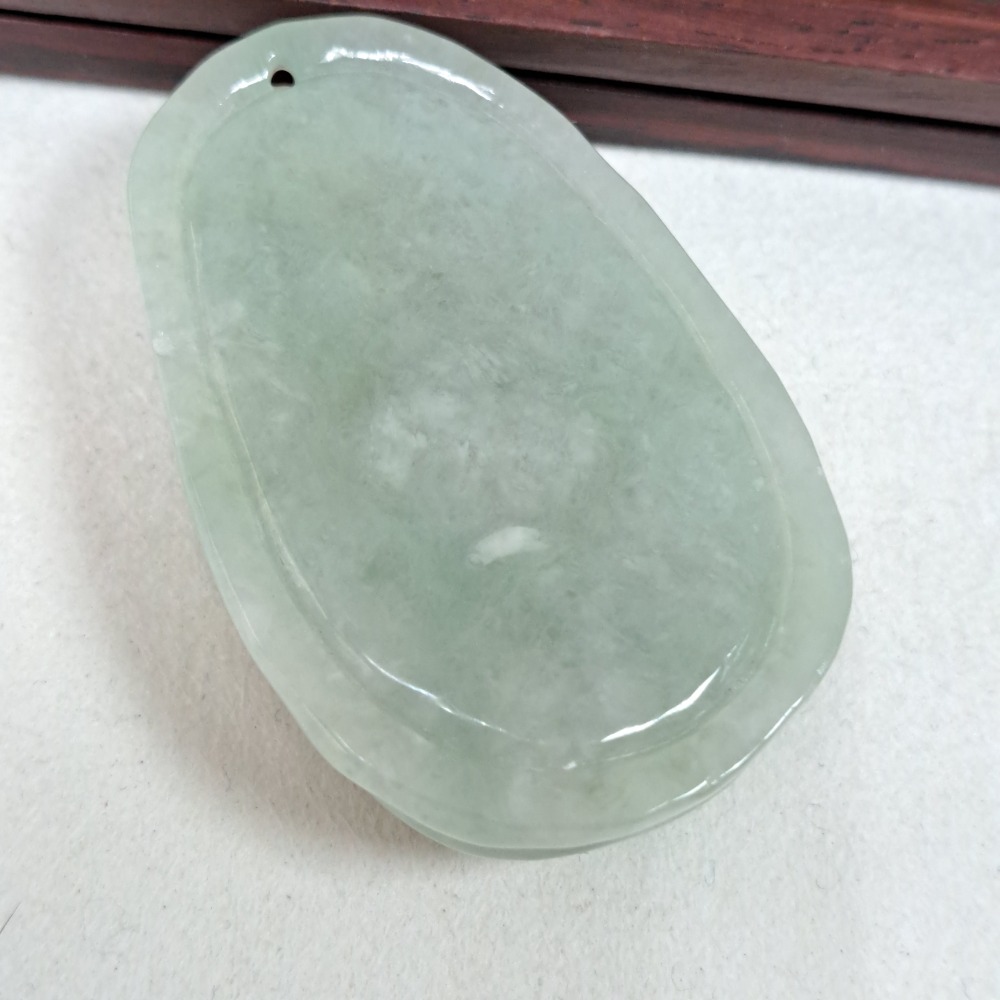 逸品軒～天然緬甸玉A貨-Z6014-淡綠葫蘆墜子 長63.1mm寬42.5mm厚22mm 💰特價2380元 ▪️翡翠葫-細節圖4