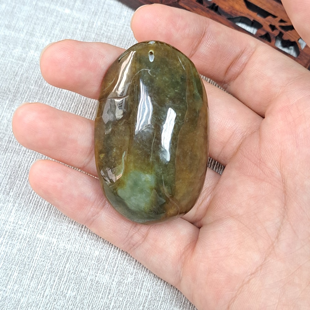 逸品軒～天然緬甸玉A貨-Z6025-黃翡鍾馗墜子- 長約51.6mm 寬約33mm 厚約17.5mm 💰特價2200元-細節圖5