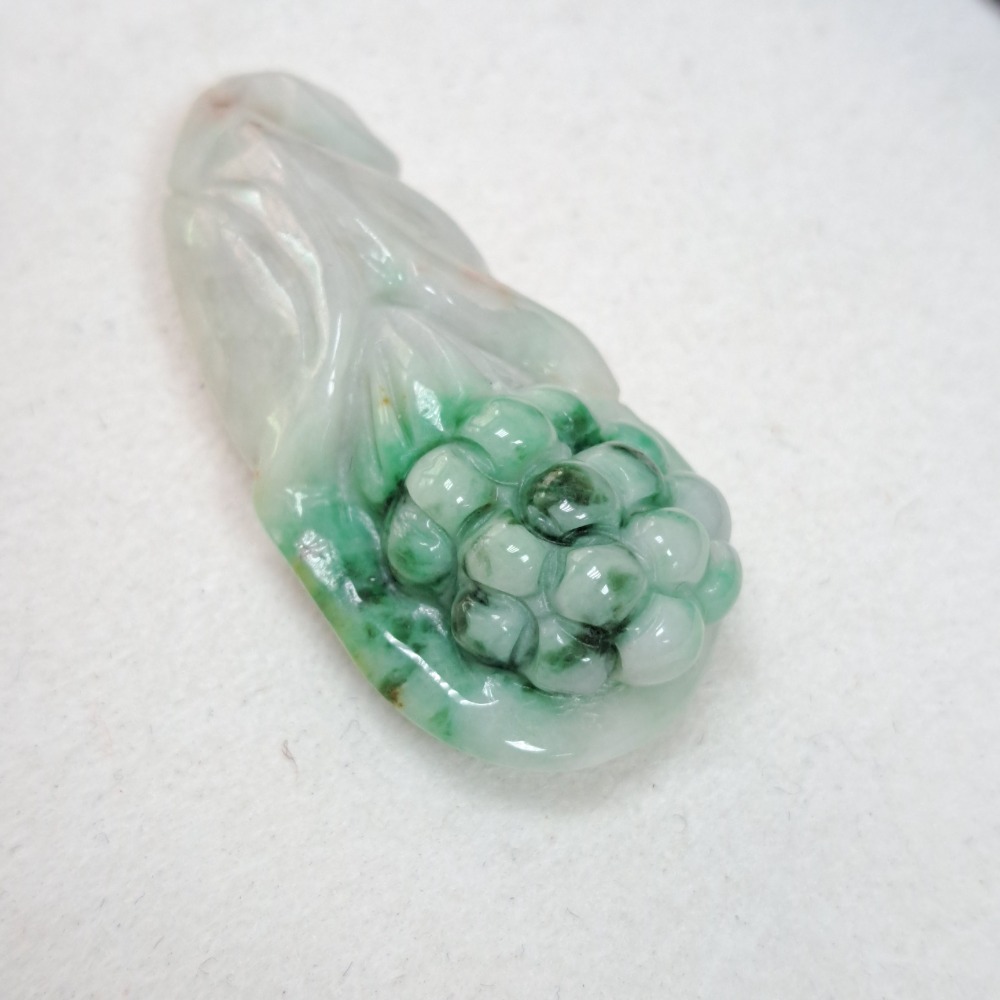 逸品軒～天然緬甸玉A貨-Z6030-花青花墜子 長42.6mm寬21.4mm厚12.7mm 💰特價666元 🌺帶灑金-細節圖3