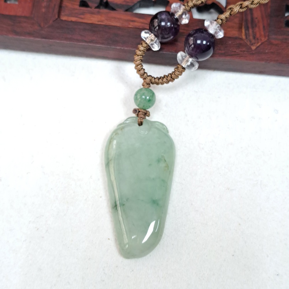 逸品軒～天然緬甸玉A貨-Z6033-福瓜墜子 長36.9mm寬17.8mm厚4.7mm 💰特價400元 • 福瓜寓意多-細節圖2