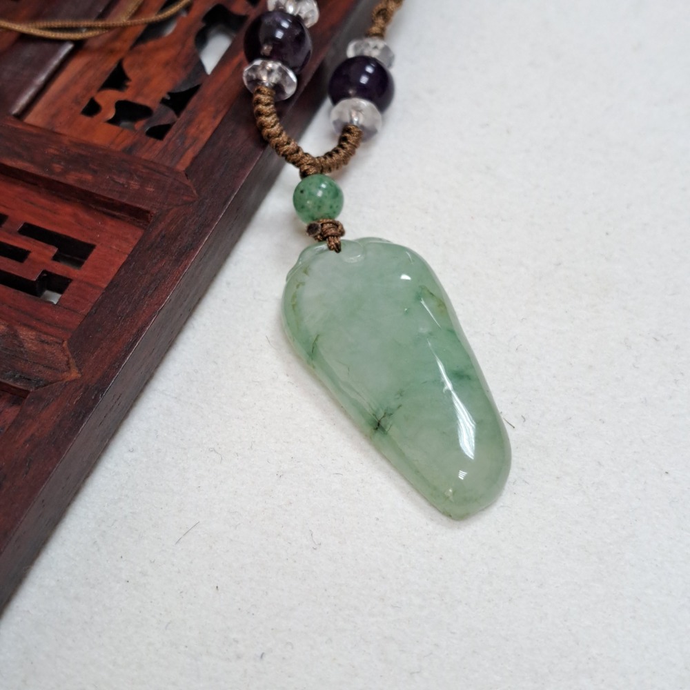 逸品軒～天然緬甸玉A貨-Z6033-福瓜墜子 長36.9mm寬17.8mm厚4.7mm 💰特價400元 • 福瓜寓意多-細節圖4