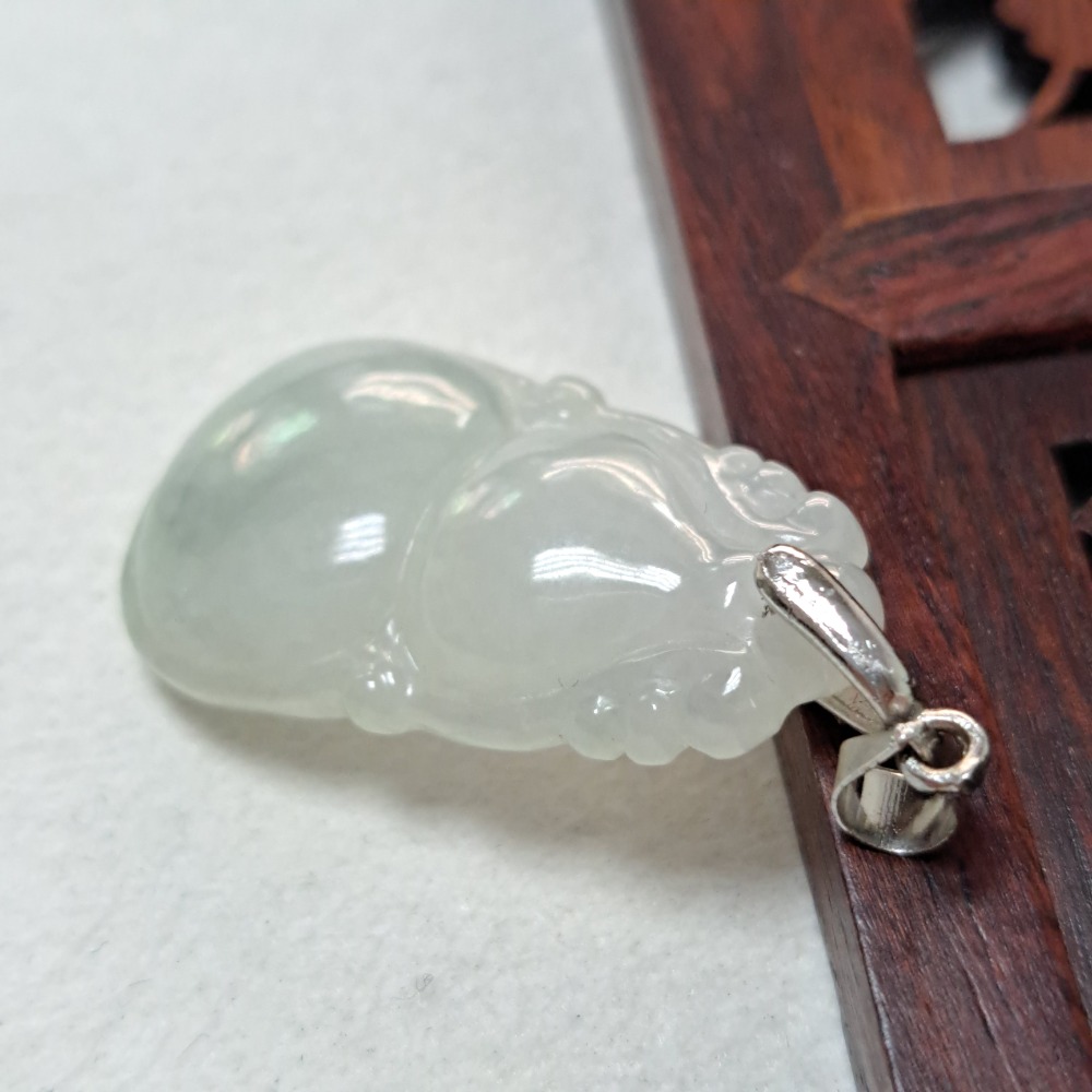 逸品軒～天然緬甸玉A貨-Z6052-冰糯葫蘆墜子 長31.8mm寬18.1mm厚5.8mm 💰特價500元 ▪️翡翠葫-細節圖2