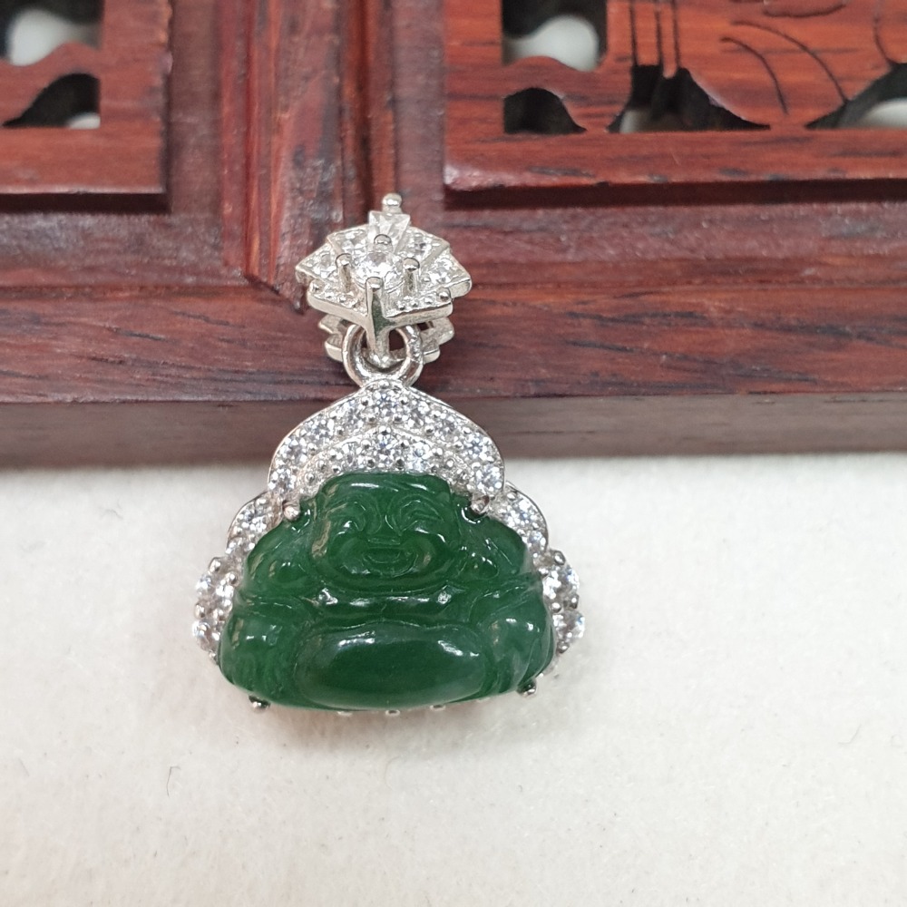 逸品軒～天然玉A貨-Z6144-瓜料佛公小墜子 長8.9mm寬11.7mm厚5.3mm 💰一個特價1980元 🌈福气-細節圖2