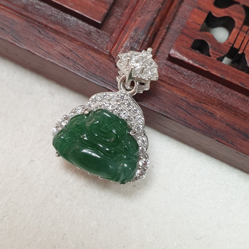 逸品軒～天然玉A貨-Z6144-瓜料佛公小墜子 長8.9mm寬11.7mm厚5.3mm 💰一個特價1980元 🌈福气-細節圖4