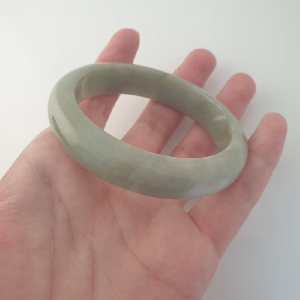 逸品軒~天然緬甸玉A貨-B1175-翡翠玉鐲 寬12.7mm厚7.9mm內徑53.6mm約17圍 • 無紋無摳 💰優惠-細節圖2