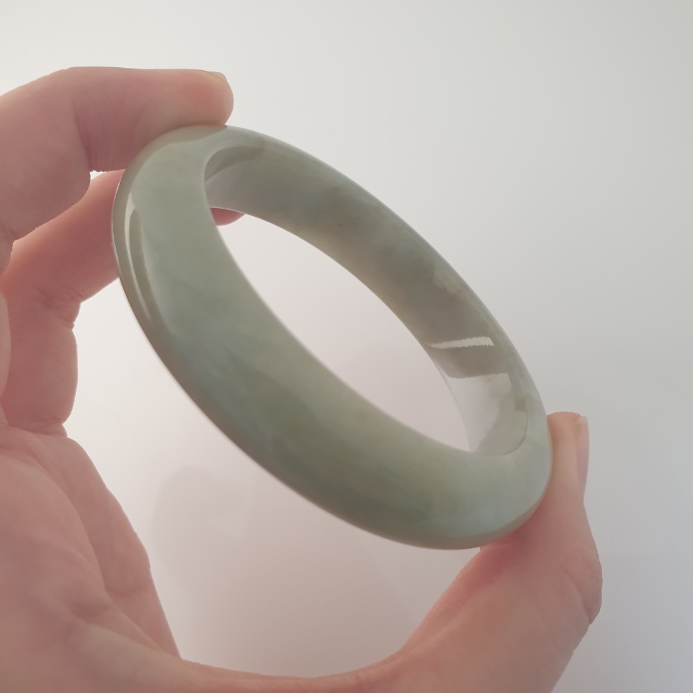 逸品軒~天然緬甸玉A貨-B1175-翡翠玉鐲 寬12.7mm厚7.9mm內徑53.6mm約17圍 • 無紋無摳 💰優惠-細節圖5