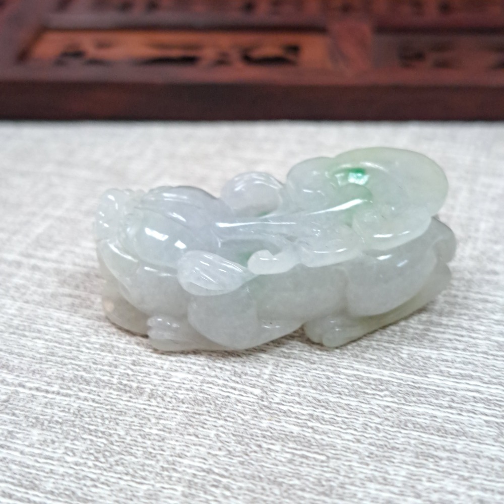 逸品軒～天然緬甸玉A貨-Z6154-細糯飄花貔貅墜子 長38mm寬18.2mm厚12.9mm 💰優惠價1680元 🪢-細節圖2