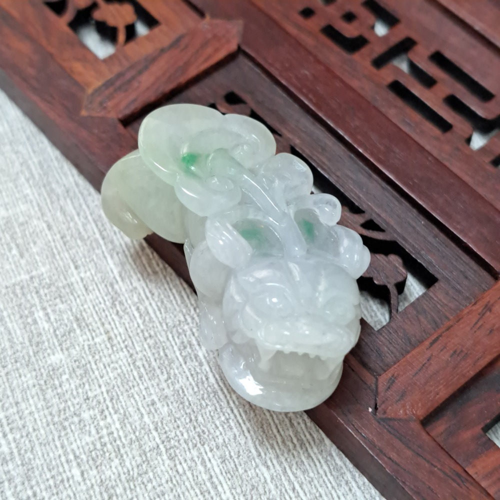 逸品軒～天然緬甸玉A貨-Z6154-細糯飄花貔貅墜子 長38mm寬18.2mm厚12.9mm 💰優惠價1680元 🪢-細節圖5