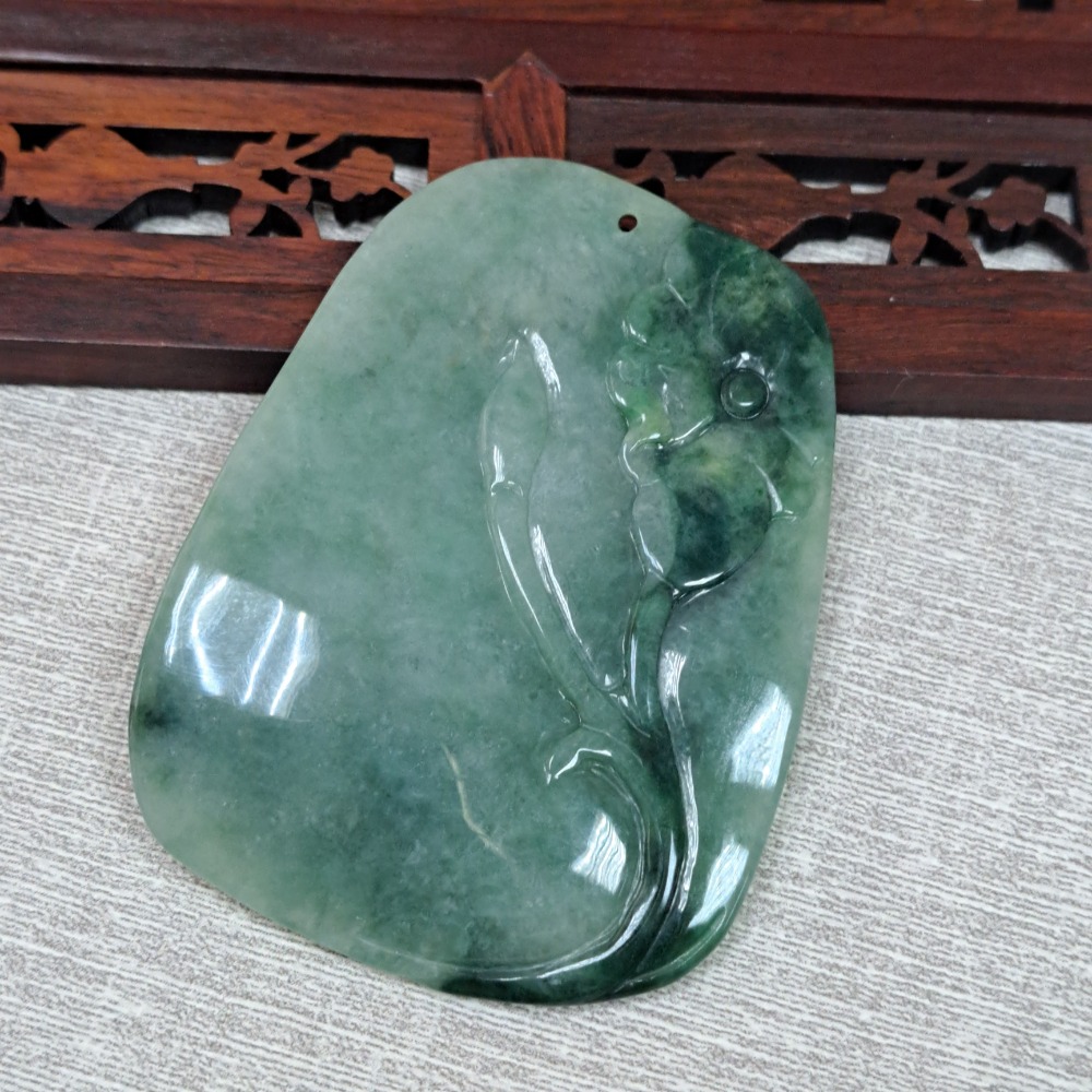 逸品軒～天然緬甸玉A貨-Z6161-飄蘭花鳥語花香 長65.6mm寬48.5mm厚7.2mm 💰特價1500元 • 鳥-細節圖5