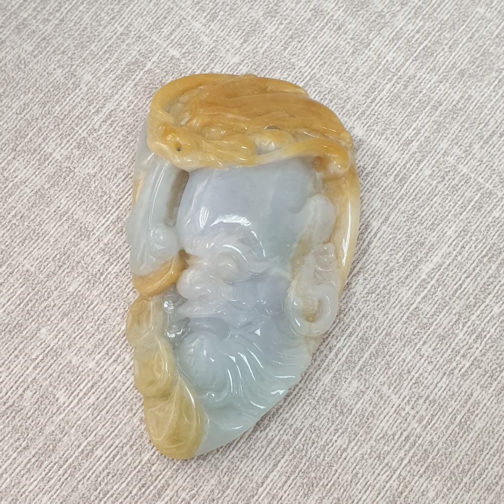 逸品軒~天然緬甸玉A貨-Z6184-降龍羅漢墜子-  長約60.3mm  寬約34.5mm  厚約14.5mm  💰特-細節圖2