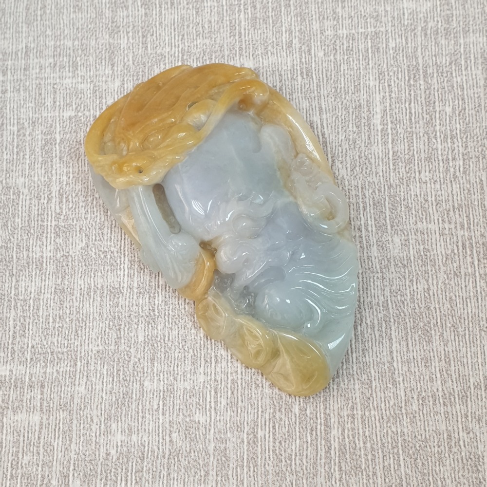 逸品軒~天然緬甸玉A貨-Z6184-降龍羅漢墜子-  長約60.3mm  寬約34.5mm  厚約14.5mm  💰特-細節圖3