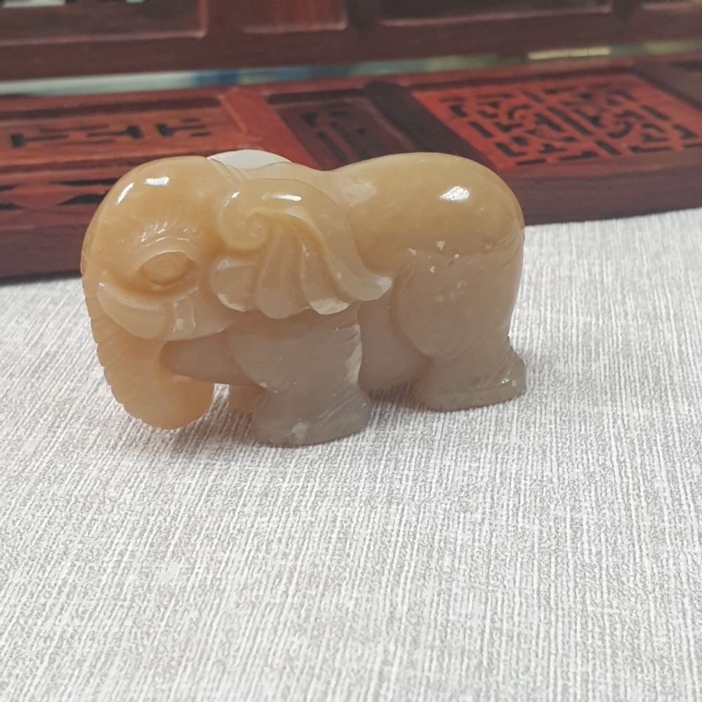 逸品軒~天然緬甸玉A貨-O0417-和田玉大象小擺件 長50.7mm寬28.6mm厚16.5mm 💰優惠價1800元-細節圖4