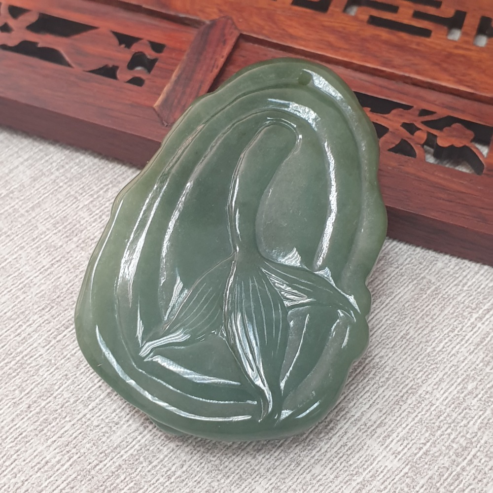 逸品軒～天然緬甸玉A貨-Z6197-油青龍牌墜子  長58.8mm寬38mm厚9.9mm  💰優惠價1800元-細節圖5