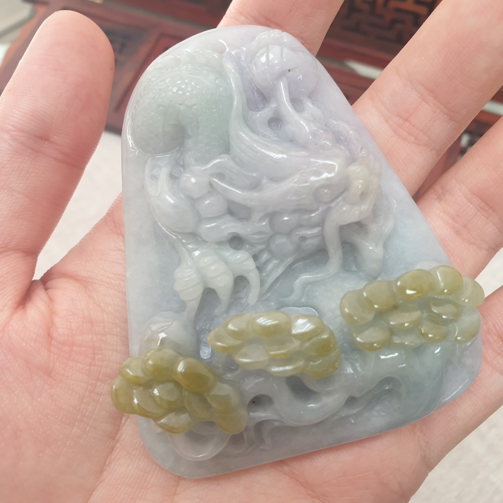 逸品軒～天然緬甸玉A貨-Z6206-龍牌墜子  長69.4mm寬54.6mm厚15mm  💰特價1380元-細節圖5